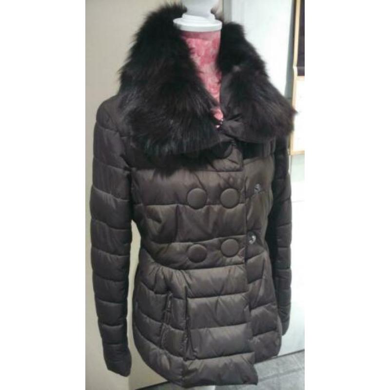 SILVIAN HEACH Bruine winterjas jas jack kraag ZGAN M/L 38/42