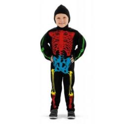 Leuk zwart/blauw/rood/geel SKELET/HALLOWEEN/GRIEZEL pak (2 s
