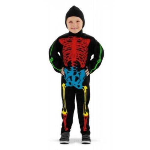 Leuk zwart/blauw/rood/geel SKELET/HALLOWEEN/GRIEZEL pak (2 s