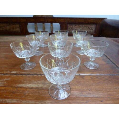 10 vintage persglazen champagne coupes