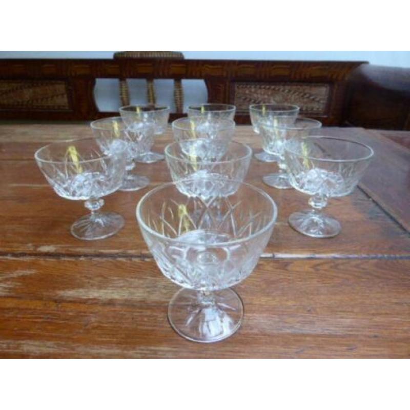 10 vintage persglazen champagne coupes