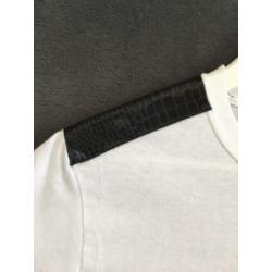 Witte t-shirts met imitatie leer