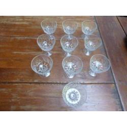 10 vintage persglazen champagne coupes
