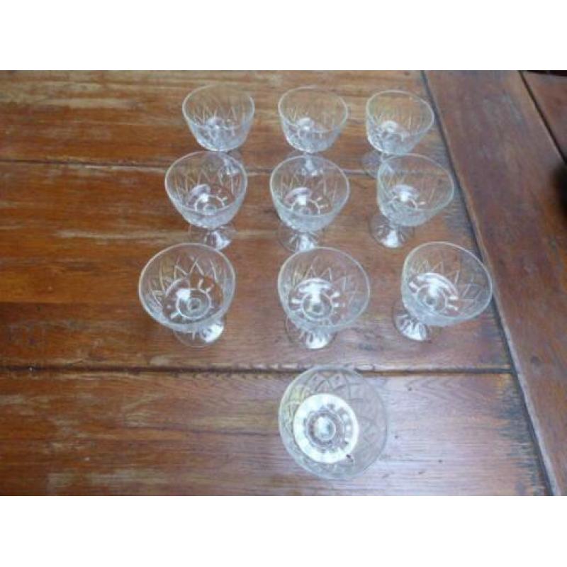 10 vintage persglazen champagne coupes