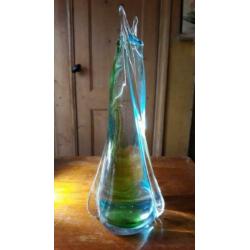 Prachtige groen blauwe Murano vaas