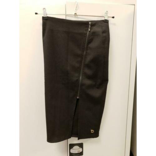 Zwarte kokerrok met rits maat S/M