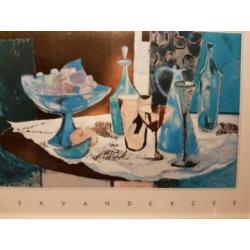 Litho Isa van der Zee flessen en fruitschaal