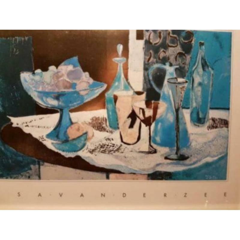 Litho Isa van der Zee flessen en fruitschaal