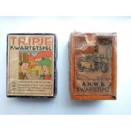 Twee leuke oude Kwartetspelen Tripje en ANWB