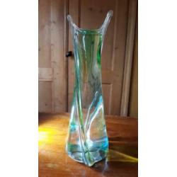 Prachtige groen blauwe Murano vaas