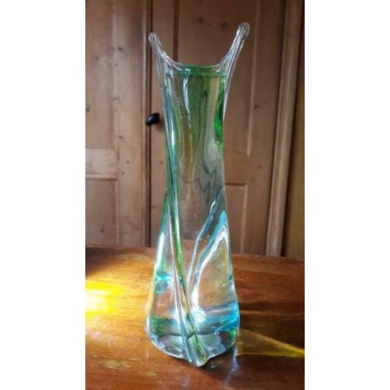 Prachtige groen blauwe Murano vaas