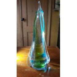 Prachtige groen blauwe Murano vaas
