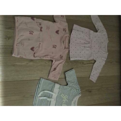 3 jurkjes, noppies en prenatal maat 56