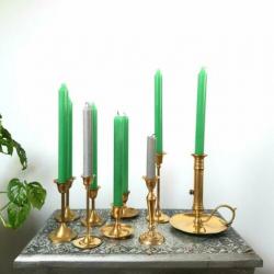 Prachtige set messing koperen kandelaars 9 stuks