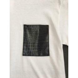 Witte t-shirts met imitatie leer