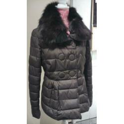 SILVIAN HEACH Bruine winterjas jas jack kraag ZGAN M/L 38/42