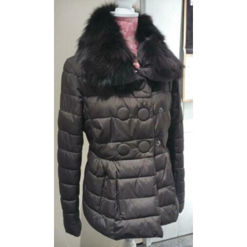 SILVIAN HEACH Bruine winterjas jas jack kraag ZGAN M/L 38/42