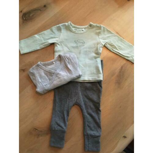 Noppies baby setje (broekje, shirtje, romper) mt 56