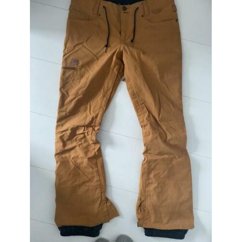 Dc flared snowboard ski broek L cognac roestbruin