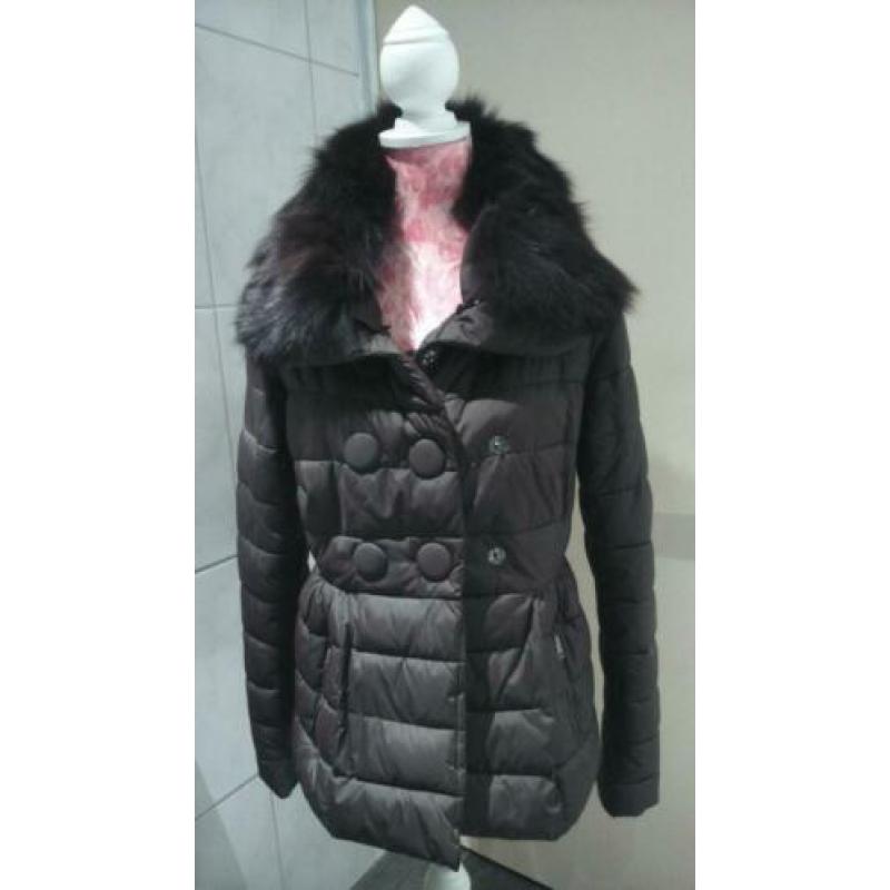 SILVIAN HEACH Bruine winterjas jas jack kraag ZGAN M/L 38/42