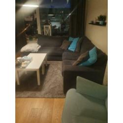 250 euro, z.s.m ophalen!!! Hoek bank 274x248 cm grijs