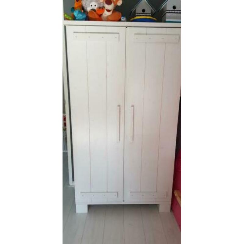 Complete babykamer bopita white wash (kast,commode,ledikant)