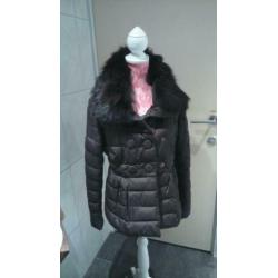 SILVIAN HEACH Bruine winterjas jas jack kraag ZGAN M/L 38/42