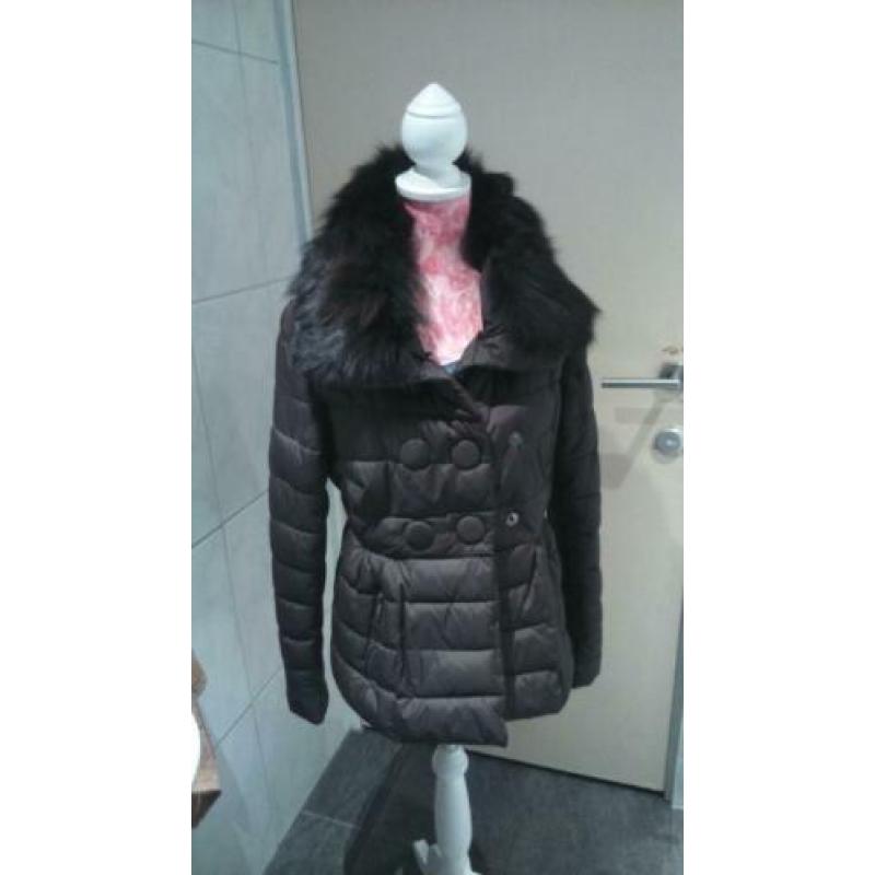 SILVIAN HEACH Bruine winterjas jas jack kraag ZGAN M/L 38/42