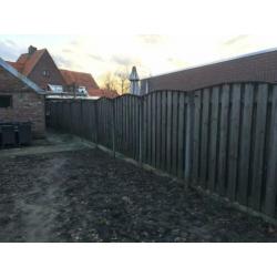 Luxe schutting Beton Hout combinatie +- 21 meter 21m