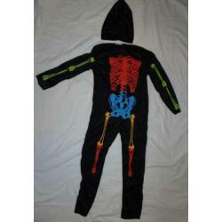 Leuk zwart/blauw/rood/geel SKELET/HALLOWEEN/GRIEZEL pak (2 s
