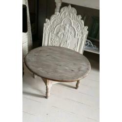 Brocante sober klein houten antiek Deens tafeltje
