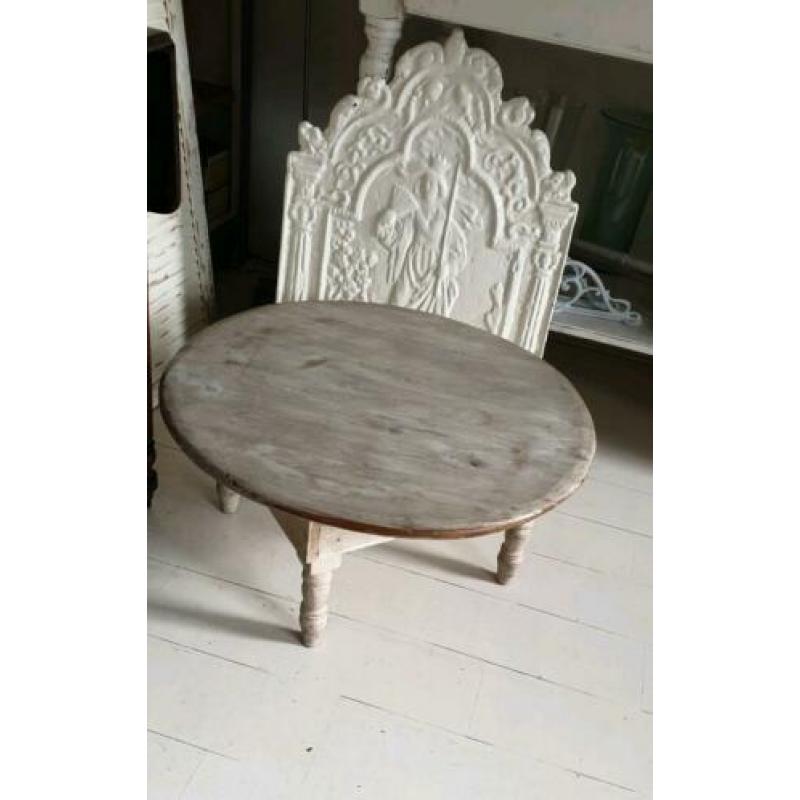 Brocante sober klein houten antiek Deens tafeltje