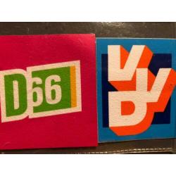 Diverse politiek stickers 20e eeuw