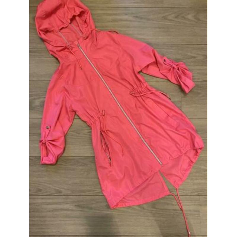Regenjas Dames Neon Roze S / M Opvouwbare Parka