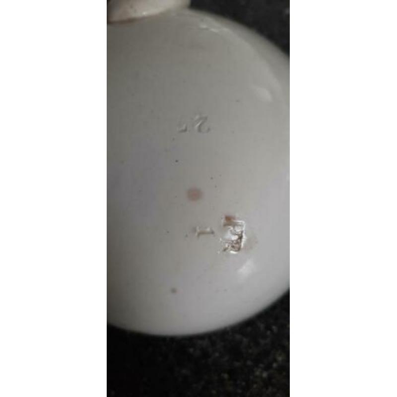 Antieke soeplepel PR 1 27 BROCANT porselein
