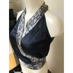Steps overslag top satijn blauw 38