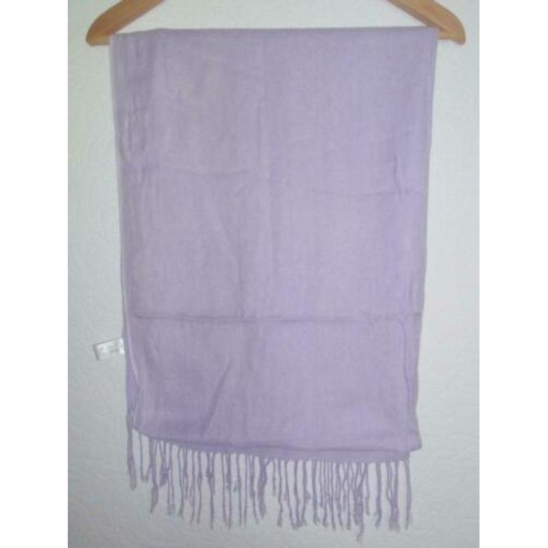 Sjaal met franje - romano - paars - 72x172 cm