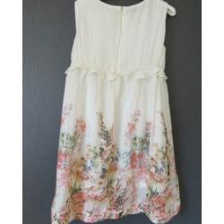 ZARA - ecru jurkje met bloemen - 116