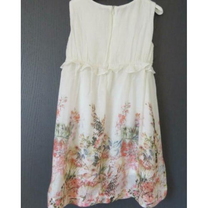 ZARA - ecru jurkje met bloemen - 116