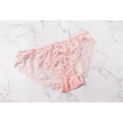 Roze BH en slip (sexy lingerie setje kanten broekje cup A B)