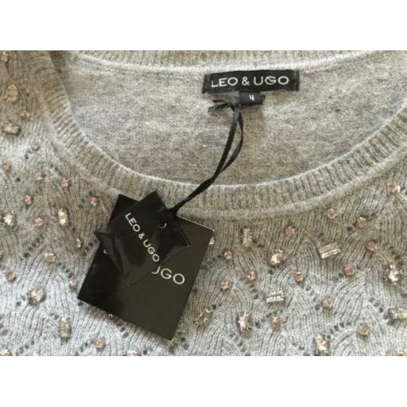 Leo & ugo trui mt.40 grijs met steentjes *nieuw*