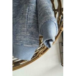 NIEUW borgvest maat 86 I Gemêleerd blauw met teddy