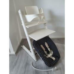 Stokke Tripp Trapp wit met babyset, newbornset, NIEUWE! hoes