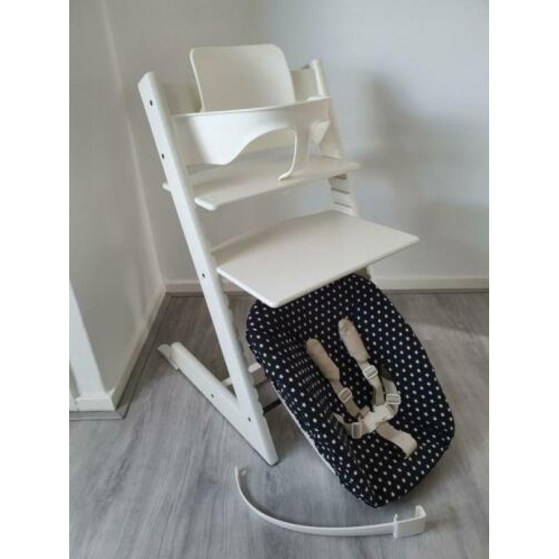 Stokke Tripp Trapp wit met babyset, newbornset, NIEUWE! hoes