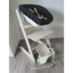 Stokke Tripp Trapp wit met babyset, newbornset, NIEUWE! hoes