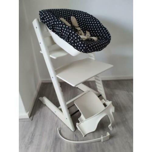 Stokke Tripp Trapp wit met babyset, newbornset, NIEUWE! hoes