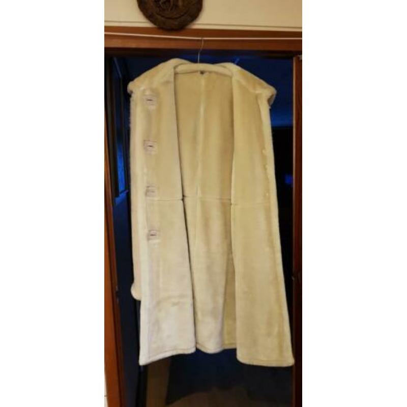 Lederen Suède creme witte jas NIEUW mt 46
