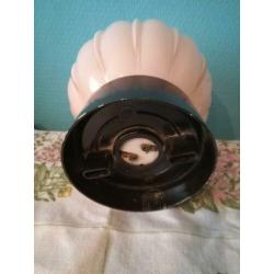 Prachtige sierlijke roze Art-Deco plafonnière opaline glas