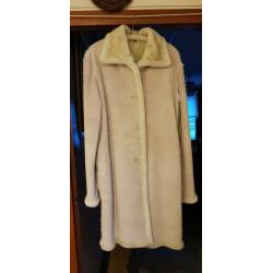 Lederen Suède creme witte jas NIEUW mt 46