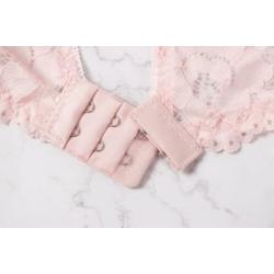 Roze BH en slip (sexy lingerie setje kanten broekje cup A B)